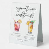 Plaque De Table Dirty Shirley Piña Colada Signature Cocktails Menu (Verso)