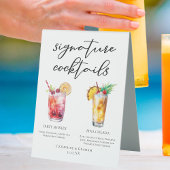 Plaque De Table Dirty Shirley Piña Colada Signature Cocktails Menu