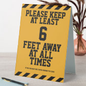 Plaque De Table Distances sociales de six pieds (En SItu (Tableau))