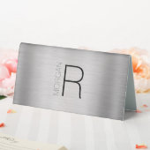 Plaque De Table do-it-yourself Monogramme et nom, noir/gris, argen (In SItu (Mariage))
