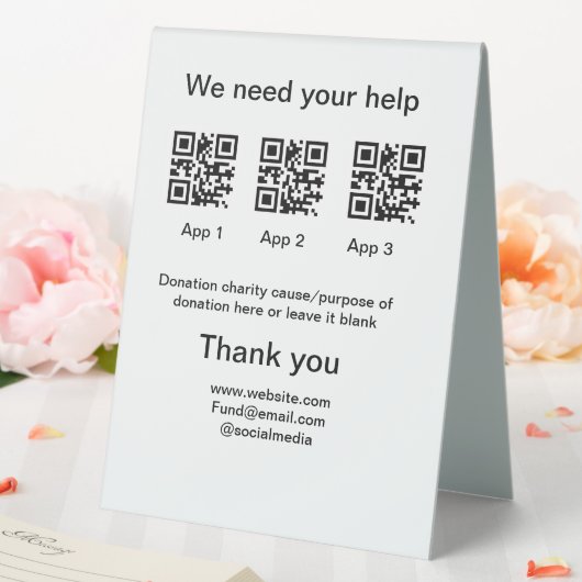 Plaque De Table Donation Collection conseil pot ajouter votre q r  (In SItu (Mariage))