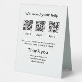 Plaque De Table Donation Collection conseil pot ajouter votre q r  (Verso)