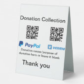 Plaque De Table Donation Collection conseil pot ajouter votre q r (Verso)