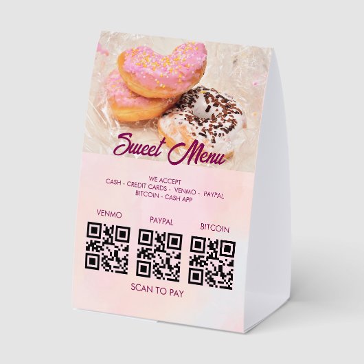 Plaque De Table Donuts Sucrés Papier (Verso)
