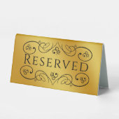 Plaque De Table Doré || Symbole de la tente de table réservée au r (Recto)