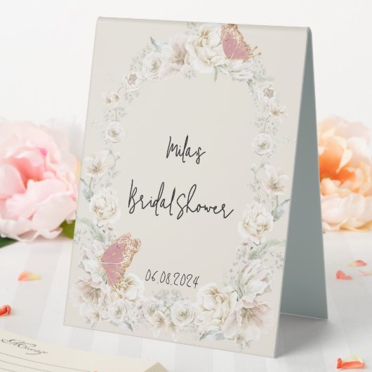 Plaque De Table douche botanique à fleurs rose (In SItu (Mariage))