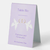 Plaque De Table Doves Design Mariage couleur Lilac (Recto)