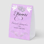 Plaque De Table Doves & Hearts Favors - Lavande Perle/Argent (Verso)
