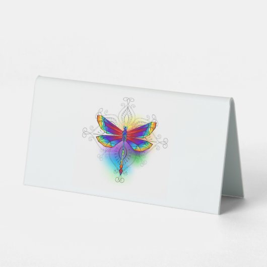 Plaque De Table Dragonfly en arc-en-ciel (Recto)