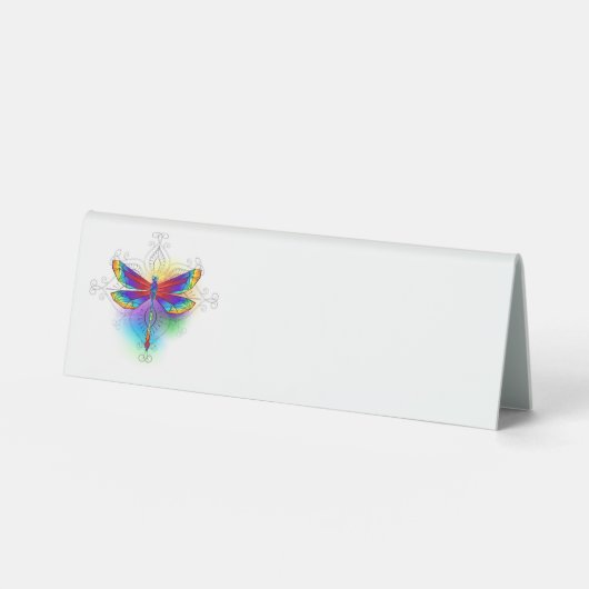 Plaque De Table Dragonfly en arc-en-ciel (Recto)