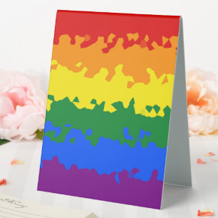 Plaque De Table Drapeau de fierté gay arc-en-ciel mosaïque abstrai
