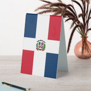 Plaque De Table Drapeau de la République Dominicaine