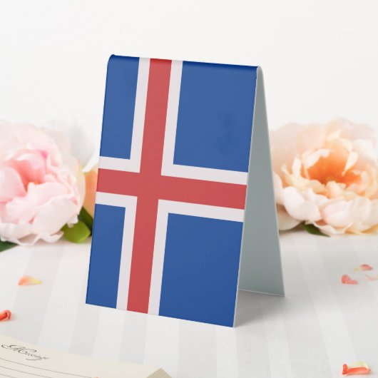 Plaque De Table Drapeau de l'Islande (In SItu (Mariage))