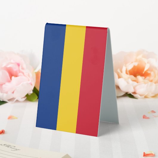 Plaque De Table Drapeau de Roumanie (In SItu (Mariage))