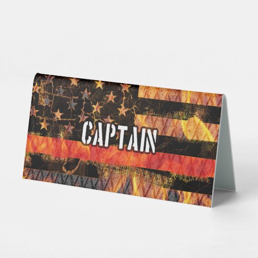 Plaque De Table Drapeau du Capitaine Pompier (Recto)