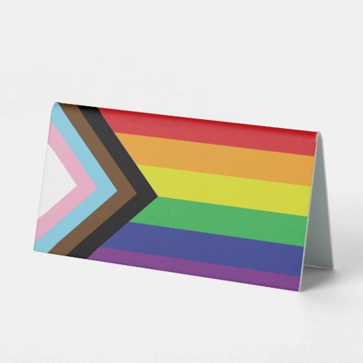 Plaque De Table Drapeau progressiste LGBTQIA (Verso)