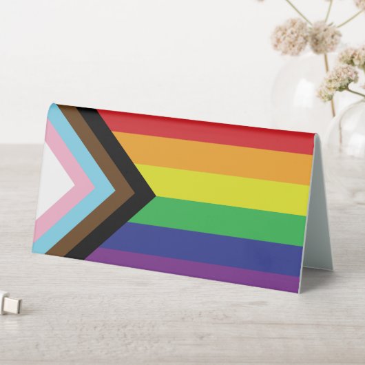 Plaque De Table Drapeau progressiste LGBTQIA (En SItu (Tableau))