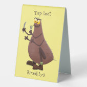 Plaque De Table Drôle affamé pulette affamée dessin animé (Verso)