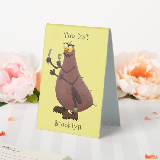 Plaque De Table Drôle affamé pulette affamée dessin animé (In SItu (Mariage))