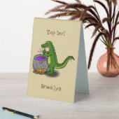 Plaque De Table Drôle alligator vert cuisine dessin animé (En SItu (Tableau))