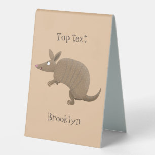 Plaque De Table Drôle armadillo joyeux dessin animé dessin animé c