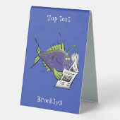 Plaque De Table Drôle caricature de poisson de pêcheur (Verso)