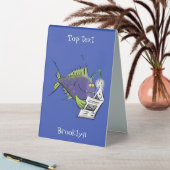 Plaque De Table Drôle caricature de poisson de pêcheur (En SItu (Tableau))