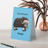 Plaque De Table Drôle dessin animé de boeuf musqué (En SItu (Tableau))