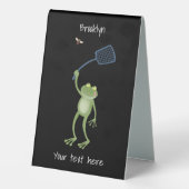 Plaque De Table Drôle dessin animé de la mouche à bec de grenouill (Verso)