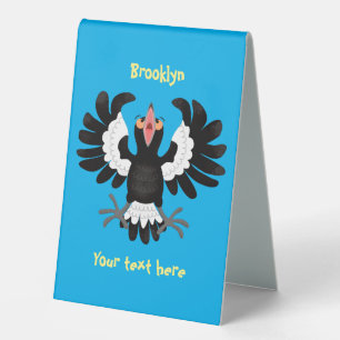 Plaque De Table Drôle dessin animé de Magpie australienne