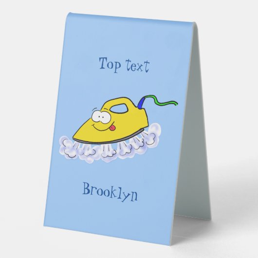 Plaque De Table Drôle dessin animé linge de fer (Verso)