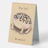 Plaque De Table Drôle dessin de grenouille à pluie dans le désert (Verso)