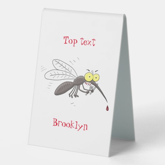 Plaque De Table Drôle dessin d'insecte moustique (Verso)