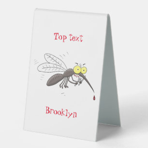 Plaque De Table Drôle dessin d'insecte moustique