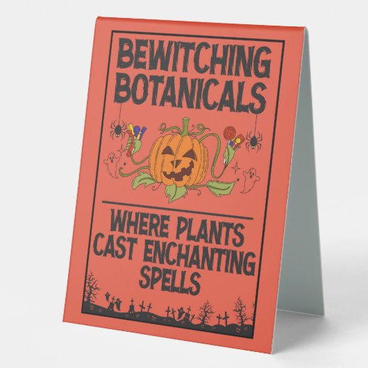 Plaque De Table Drôle Éffrayant Plante gothique à la vue des plant (Recto)