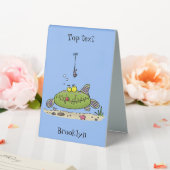 Plaque De Table Drôle gras affamé poisson vert dessin de pêche (In SItu (Mariage))