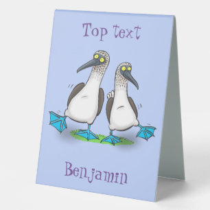 Plaque De Table Drôle, joyeux croquis à pieds bleus dansant dessin