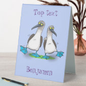 Plaque De Table Drôle, joyeux croquis à pieds bleus dansant dessin (En SItu (Tableau))