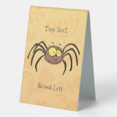 Plaque De Table Drôle mignon dessin animé d'araignée moelleuse (Verso)