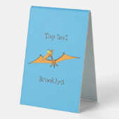 Plaque De Table Drôle mignon dessin animé de pterodactyle volant o (Verso)