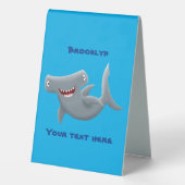 Plaque De Table Drôle mignon requin marteau dessin animé (Verso)
