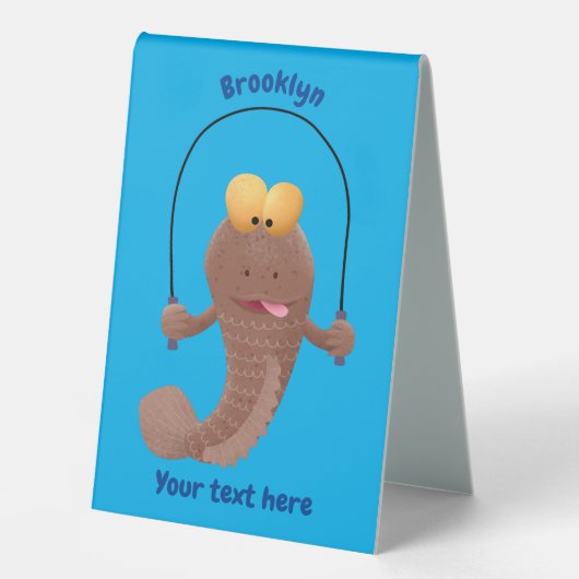 Plaque De Table Drôle sauter boudskipper poisson dessin animé (Recto)