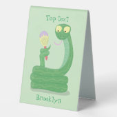 Plaque De Table Drôle serpent vert avec caricature maraca (Verso)