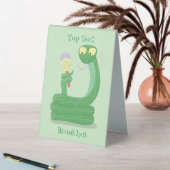 Plaque De Table Drôle serpent vert avec caricature maraca (En SItu (Tableau))