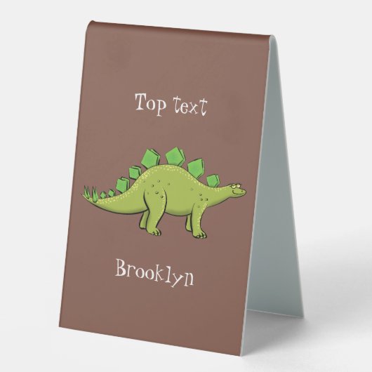 Plaque De Table Drôle stegosaurus dinosaure dessin animé (Recto)