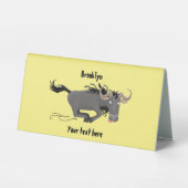 Plaque De Table Drôle wildebeest tourner dessin animé illustration (Verso)