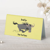 Plaque De Table Drôle wildebeest tourner dessin animé illustration (En SItu (Tableau))