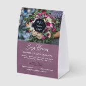 Plaque De Table Dusky Purple Greenery Florist Photo & Your Logo (Recto)