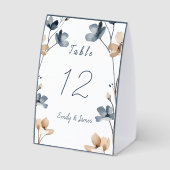 Plaque De Table  Dusty Blue Beige Botanical Modern Wedding (Verso)