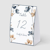Plaque De Table  Dusty Blue Beige Botanical Modern Wedding (Recto)